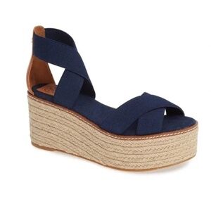 NWOT Tory Burch Frieda Espadrilles Navy Blue